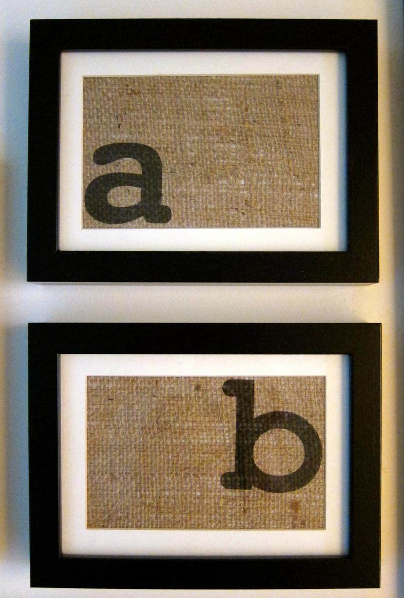 Printed burlap wall art