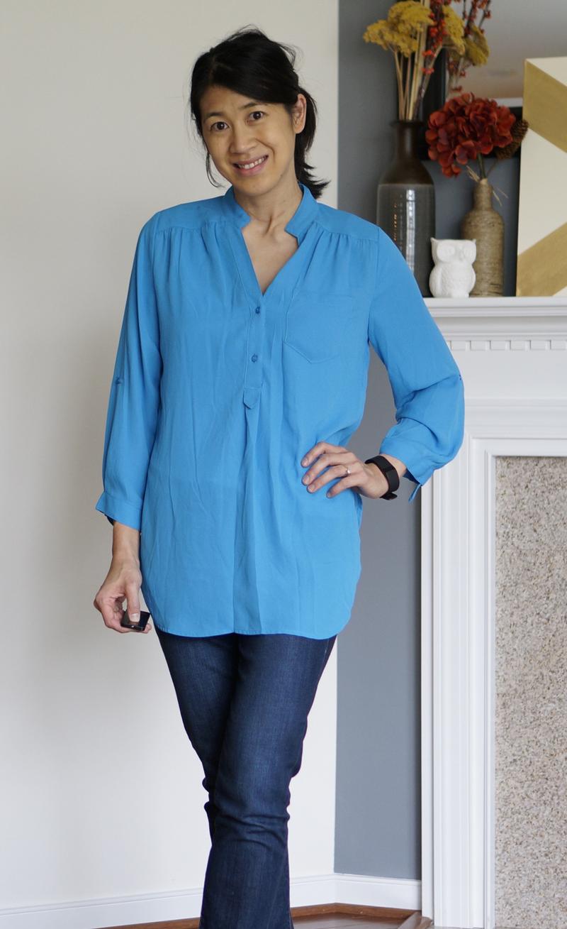 41HAWTHORN Colibri Solid Tab Sleeve Blouse