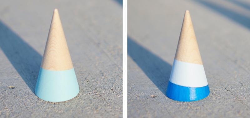 color blocked ring cones