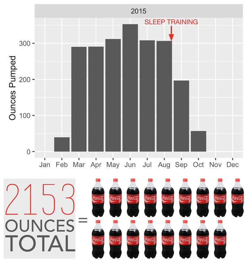 1 Year Summary - Ounces of Breastmilk Pumped