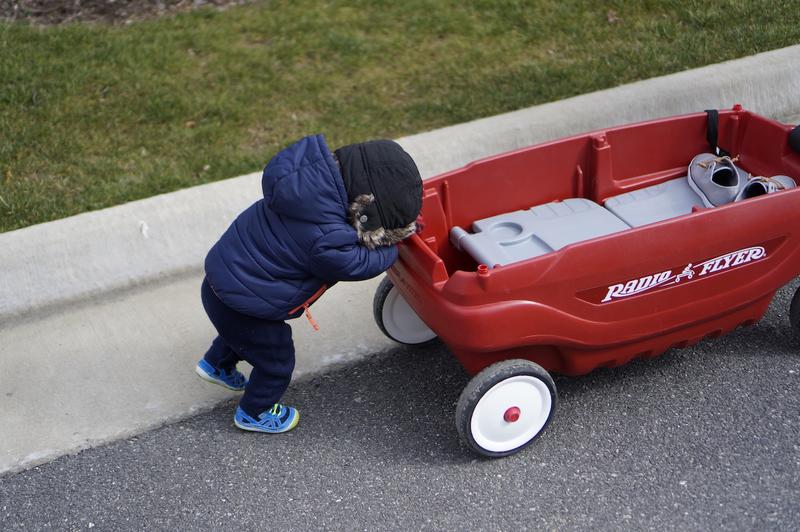 Max at 15 Months - Loves to push his wagon