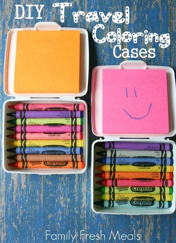 10 Car Activities for Toddlers - Traveling Coloring Cases via @stitchesandpress