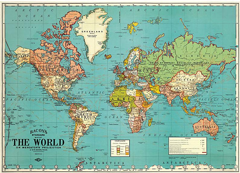 Favorite Kid Themed Wall Decor - World Map via @stitchesandpress