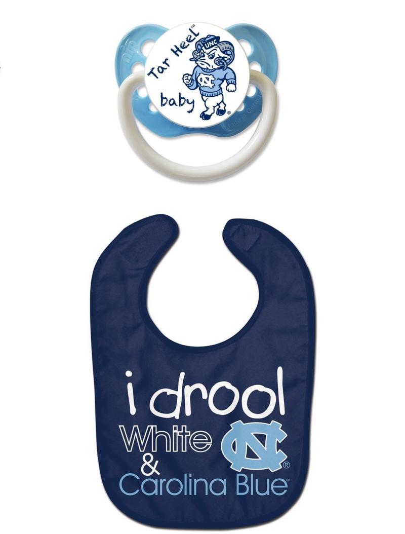 Best gifts for your pregnant friend - pacifier and bib from a favorite sports team